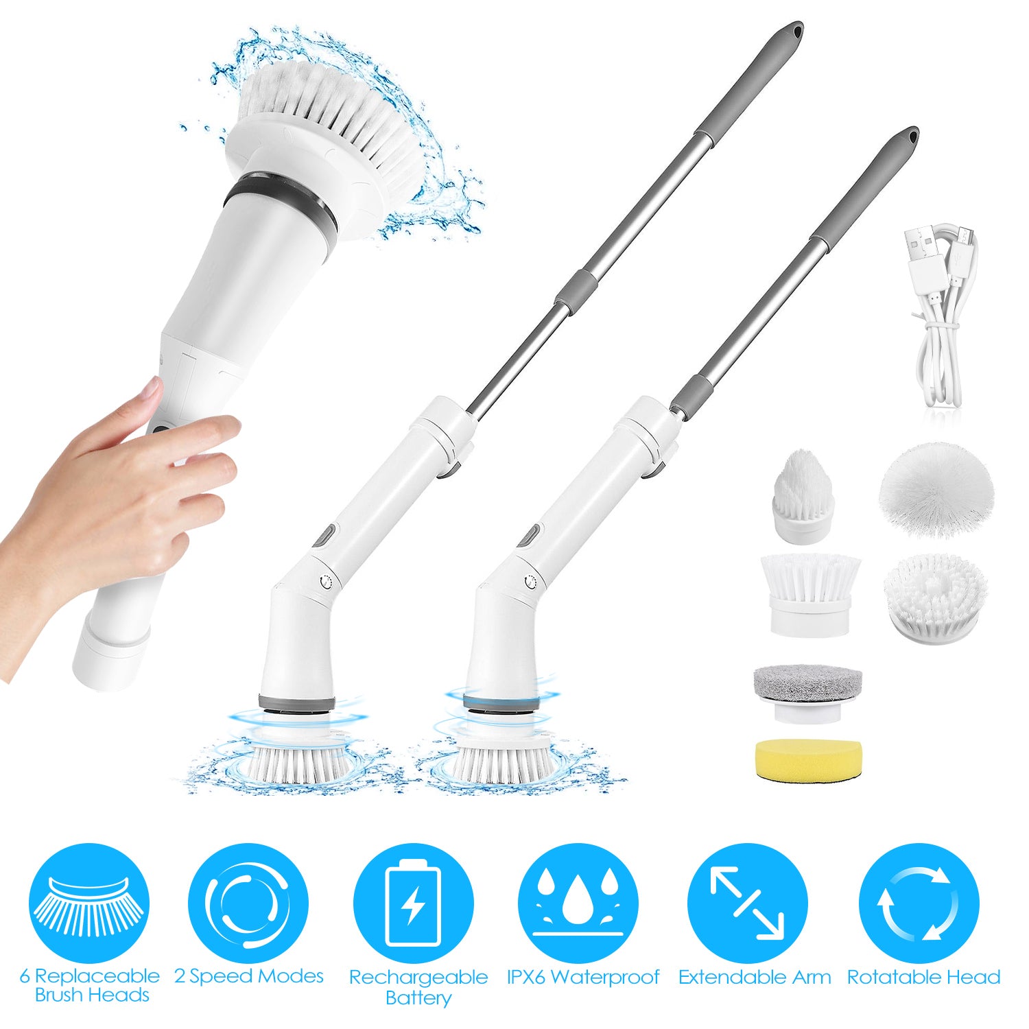 TurboScrub Pro™ Electric Spin Scrubber